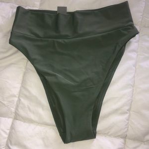 Green High Waisted bathing suit bottoms